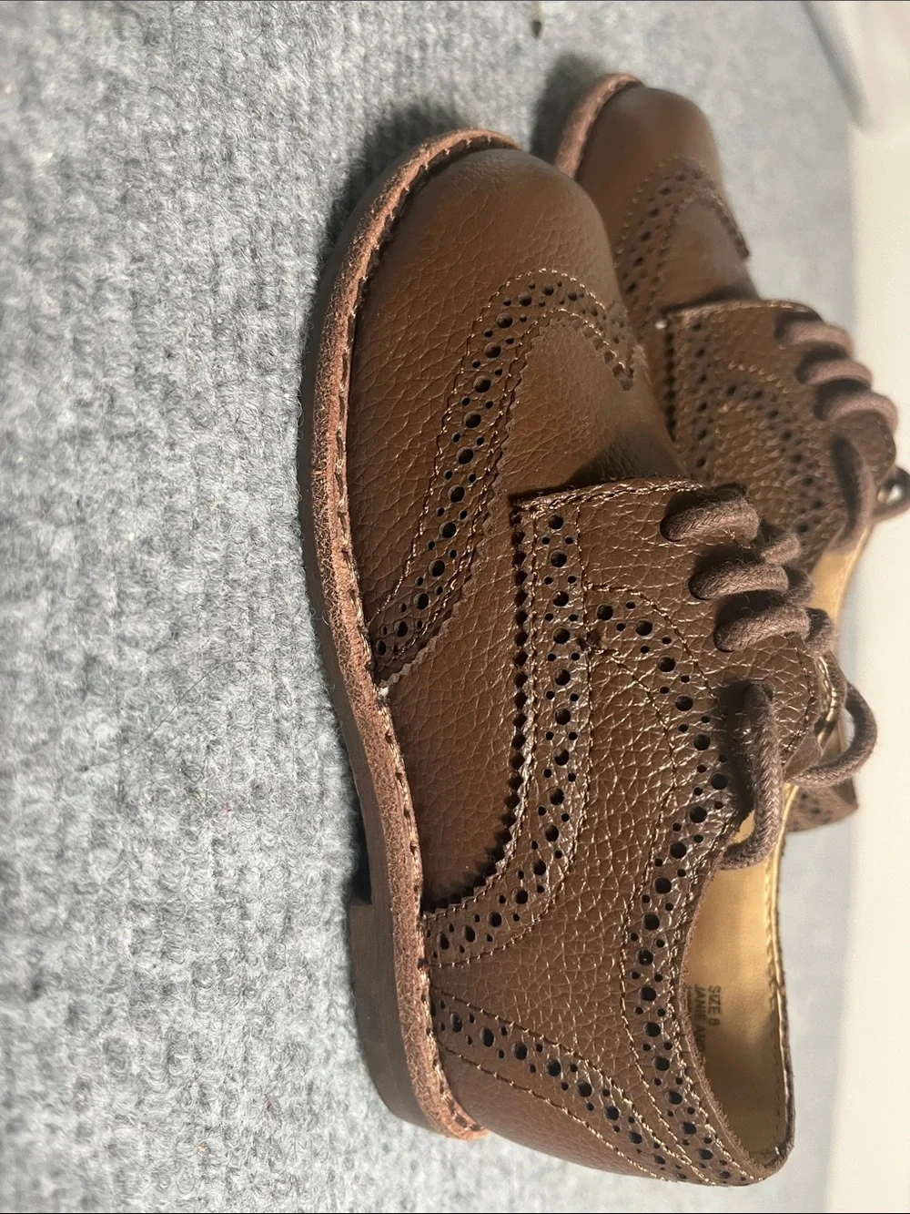 Janie and Jack Brown Wingtip Dress Shoes for Kids
